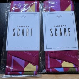 Fossil Silk Handbag Scarf in Pink and Purple